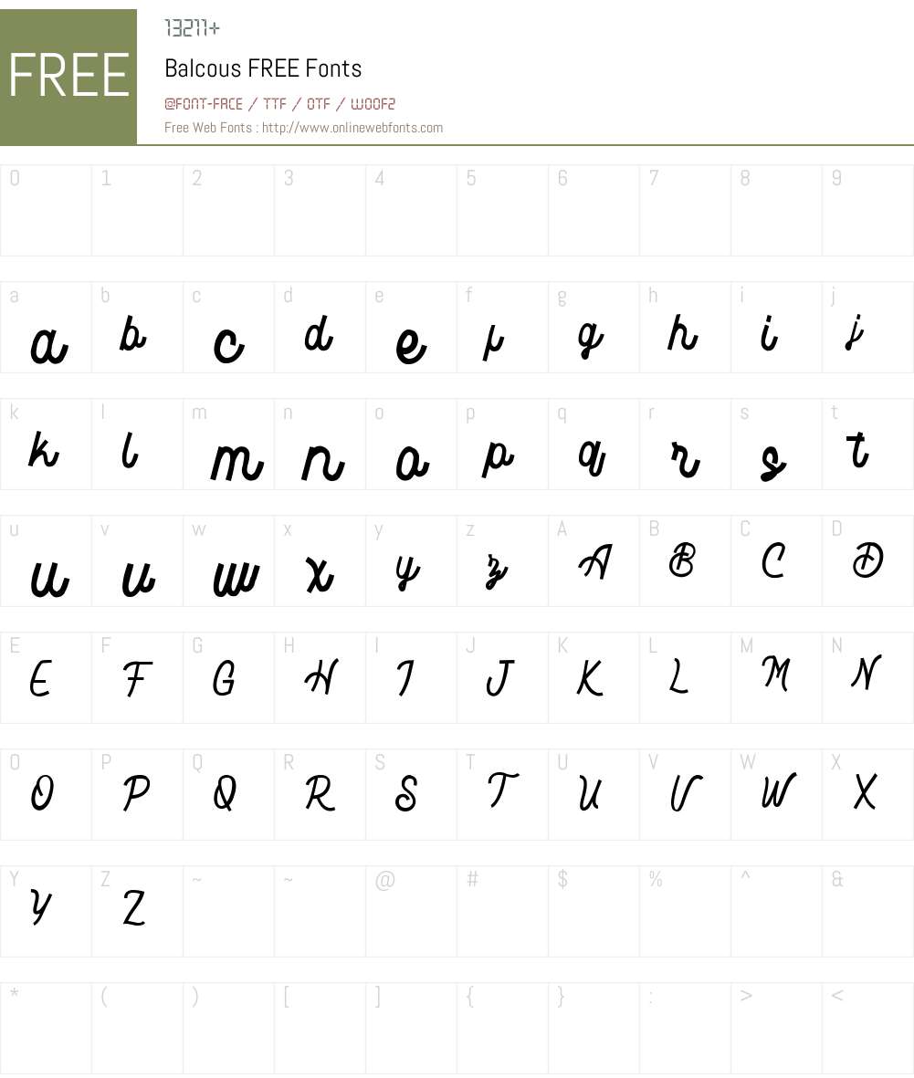Balcous FREE Font Screenshots
