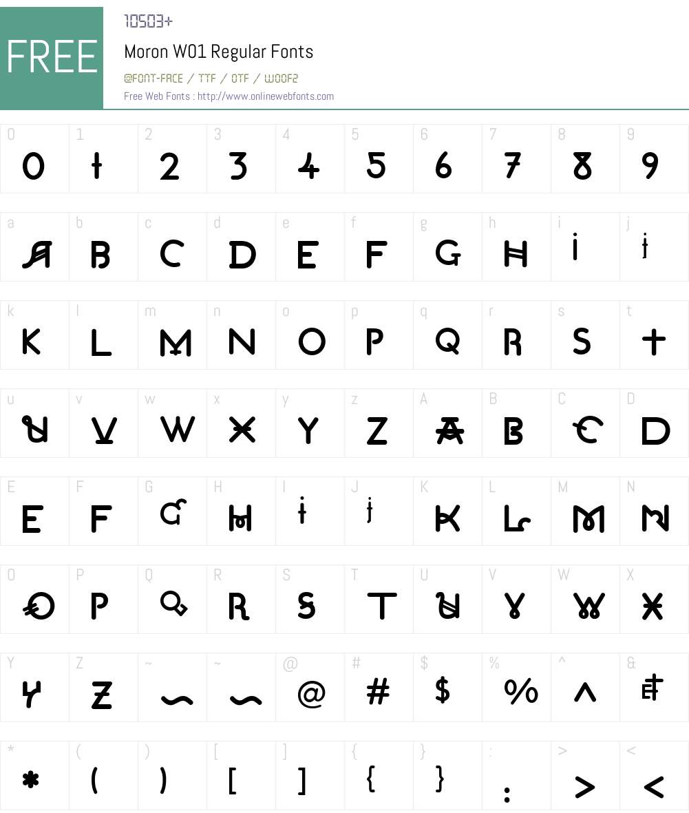 MoronW01-Regular Font Screenshots