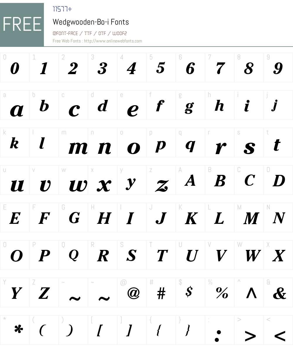 Wedgwooden-Bo-i Font Screenshots