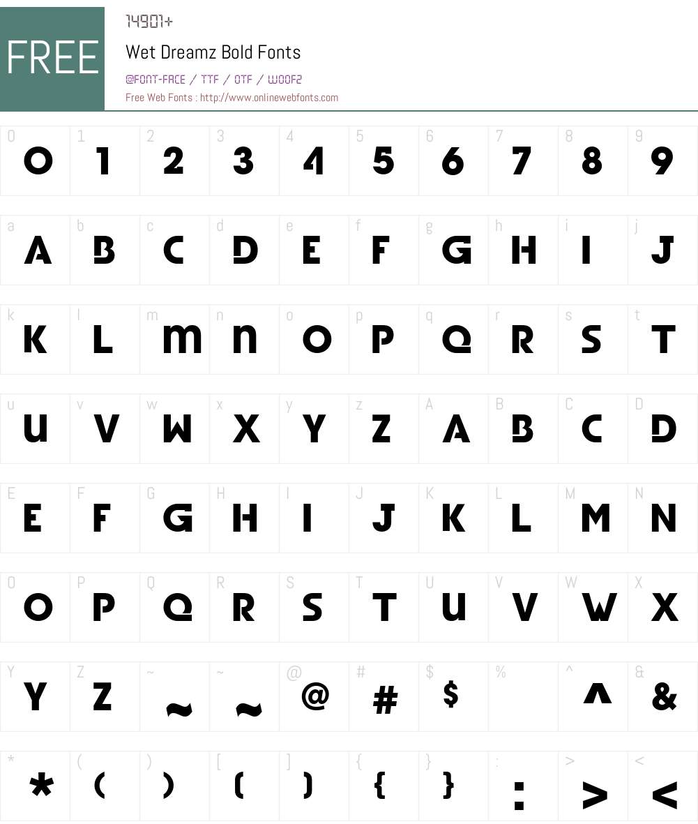 Wet Dreamz Font Screenshots