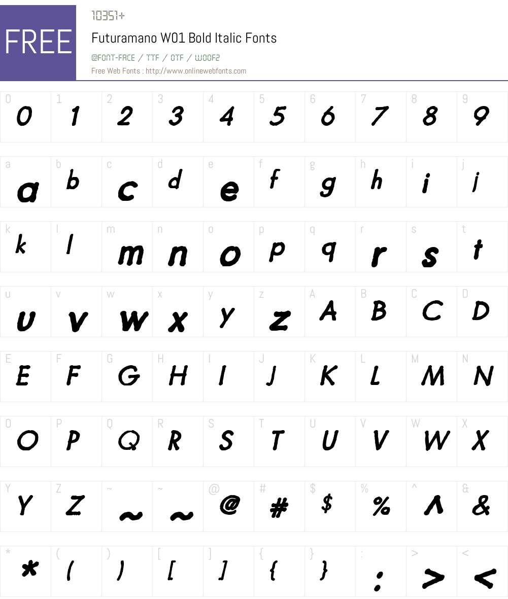 FuturamanoW01-BoldItalic Font Screenshots