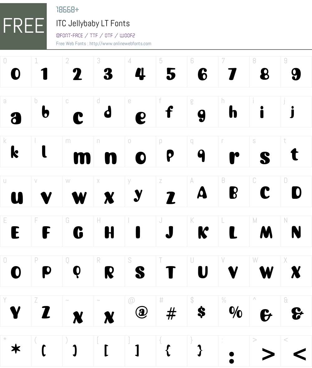 ITC Jellybaby LT Font Screenshots