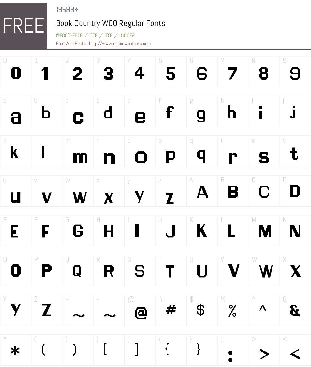 BookCountryW00-Regular Font Screenshots