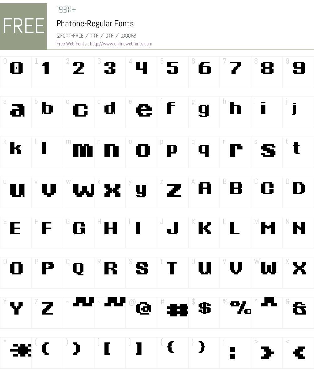 Phatone Font Screenshots