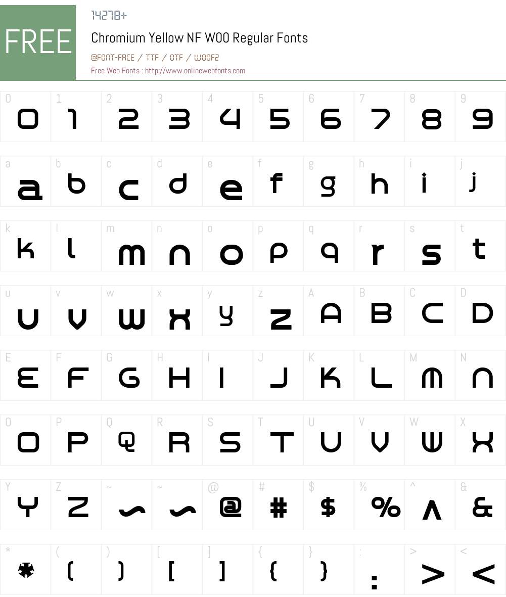 ChromiumYellowNFW00-Regular Font Screenshots