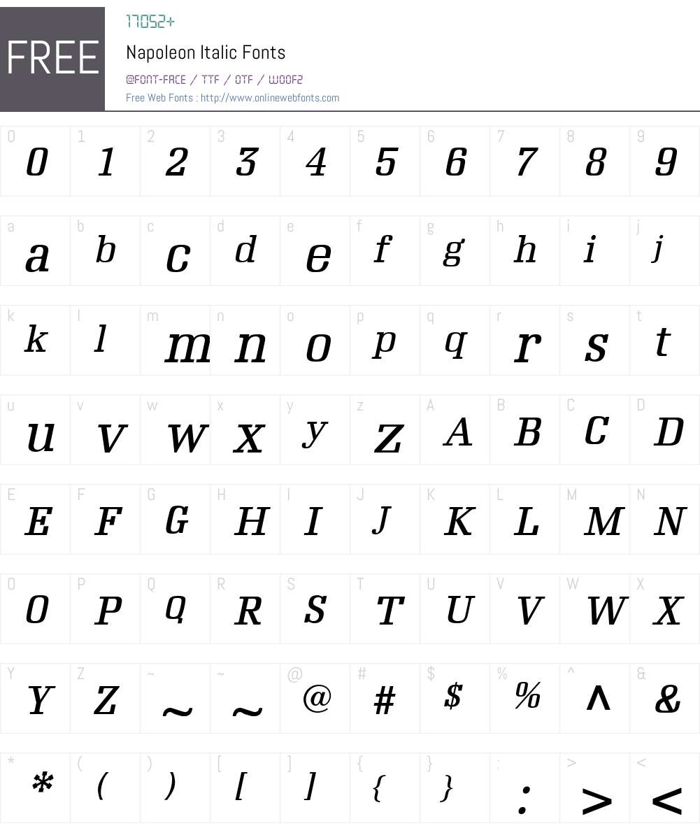 Napoleon Font Screenshots