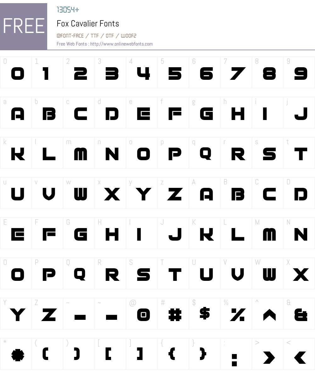 Fox Cavalier Font Screenshots