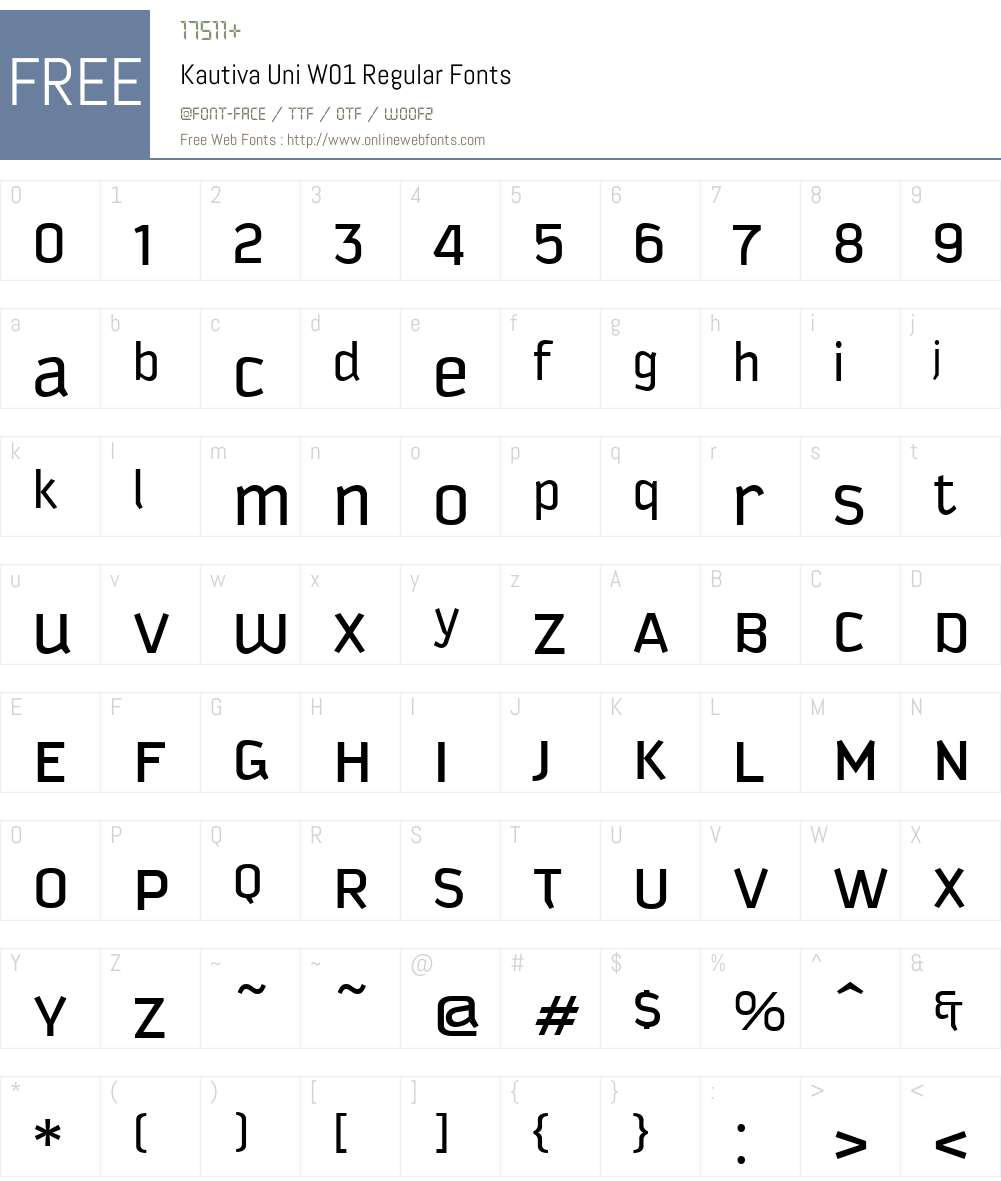 KautivaUniW01-Regular Font Screenshots