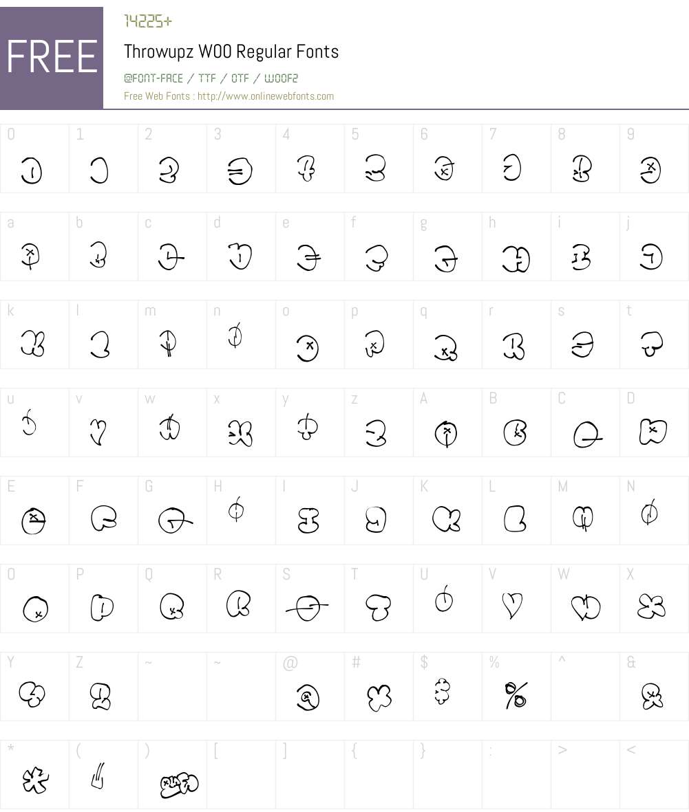 ThrowupzW00-Regular Font Screenshots
