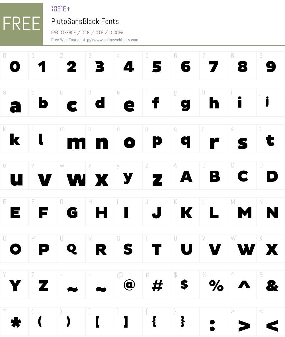 Pluto Sans Black Font Screenshots