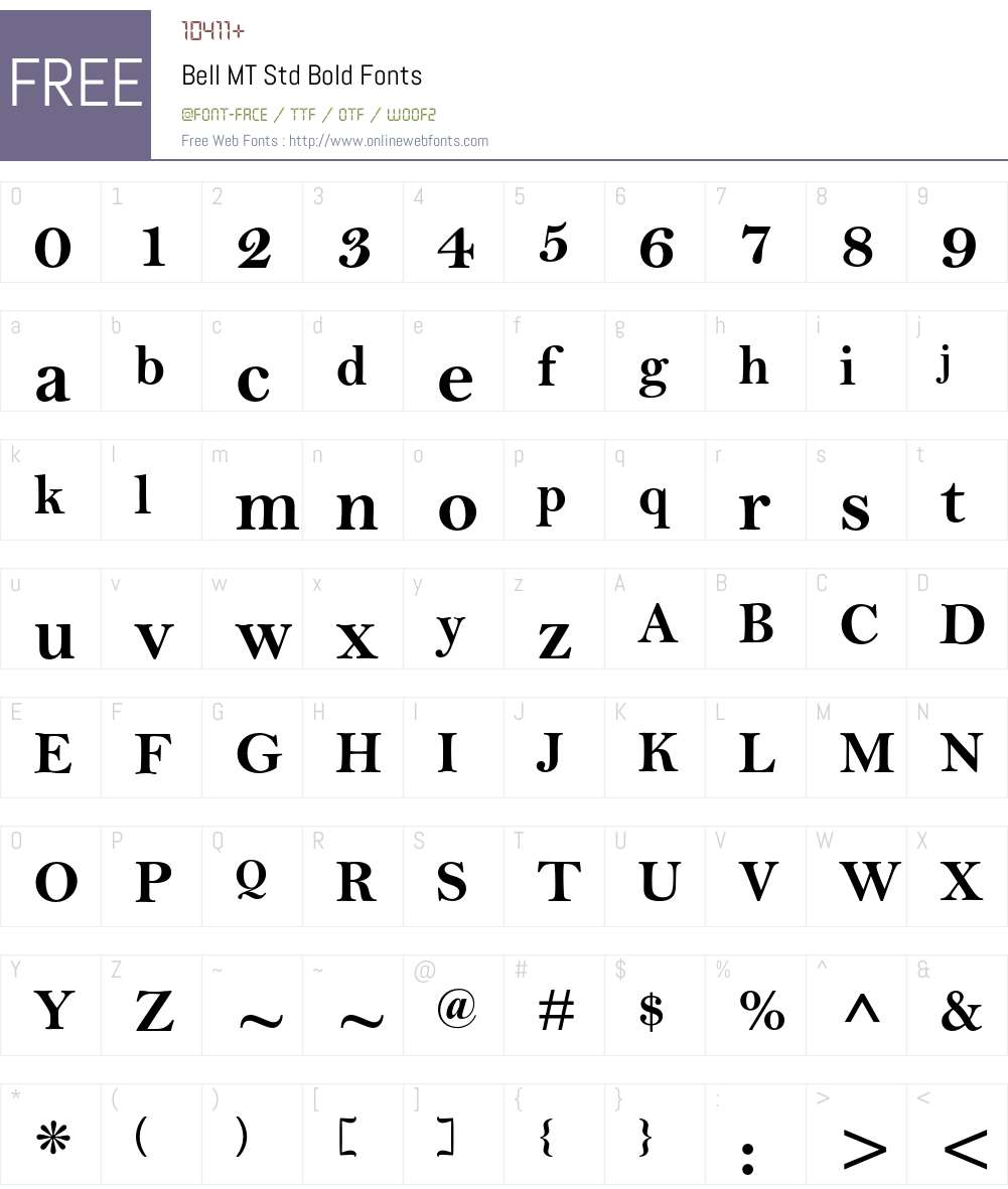 Bell MT Std Font Screenshots