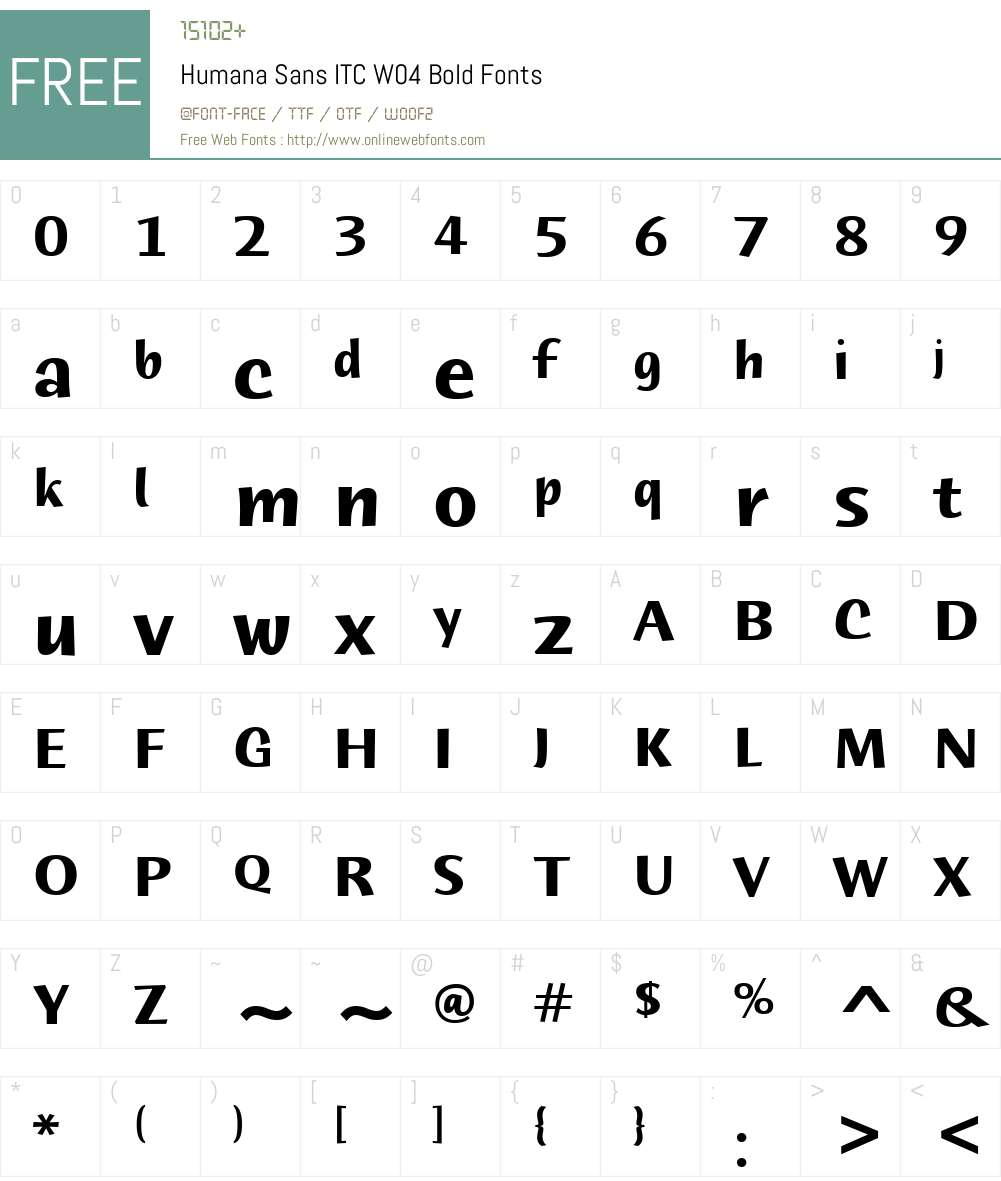 ITC Humana Sans Font Screenshots