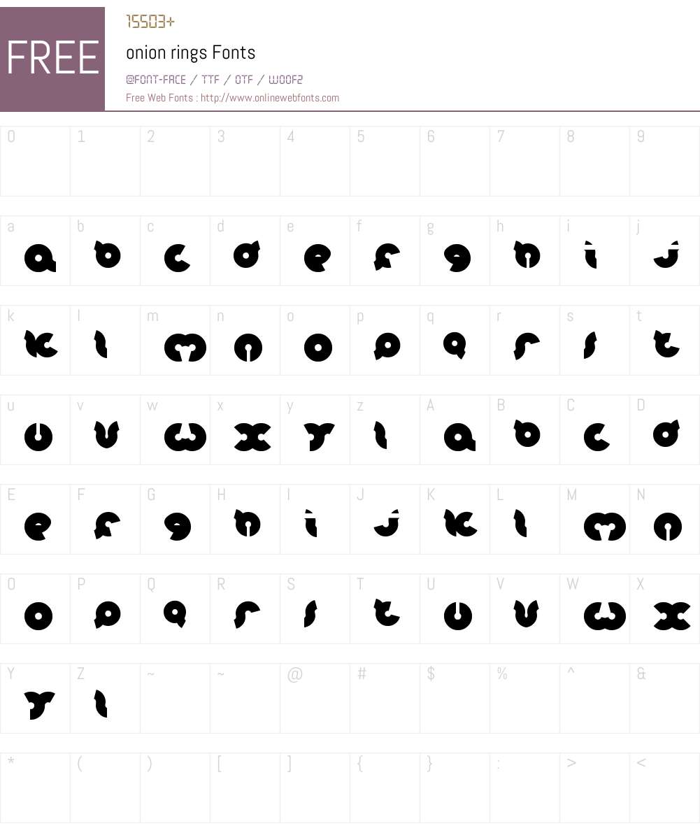 onion rings Font Screenshots