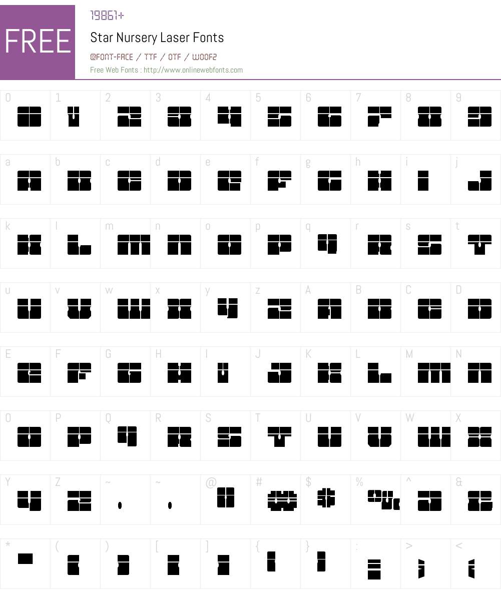 Star Nursery Laser Font Screenshots