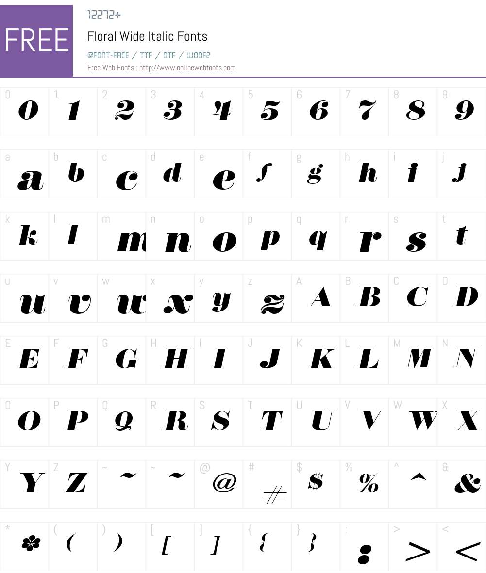 Floral Wide Font Screenshots