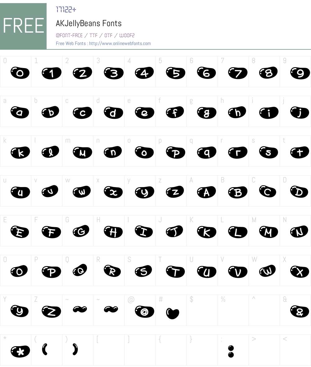 AKJellyBeans Font Screenshots