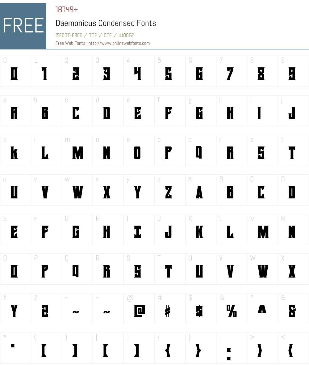 Daemonicus Condensed Font Screenshots