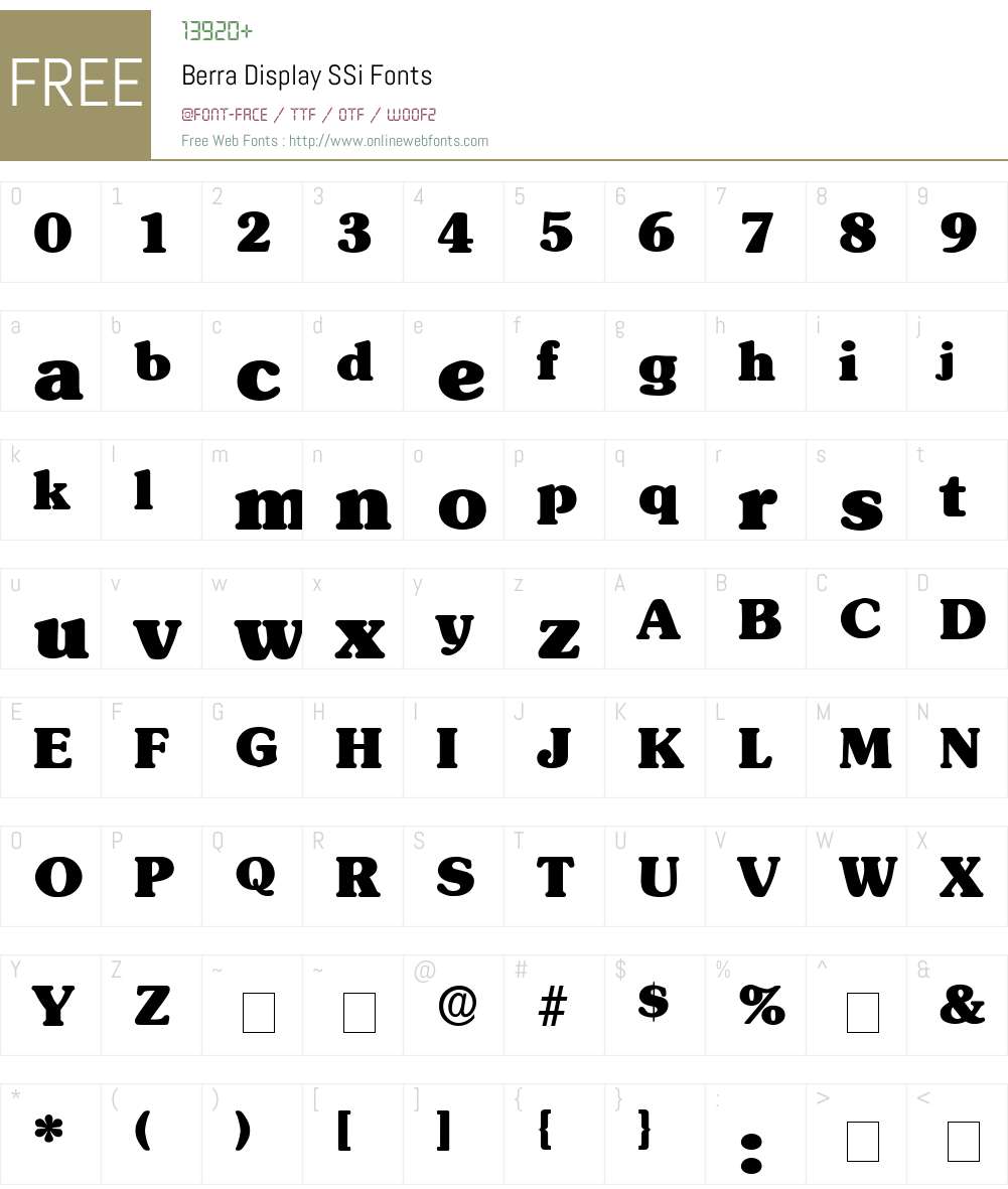 Berra Display SSi Font Screenshots