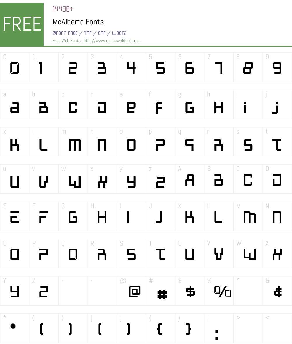 McAlberto Font Screenshots