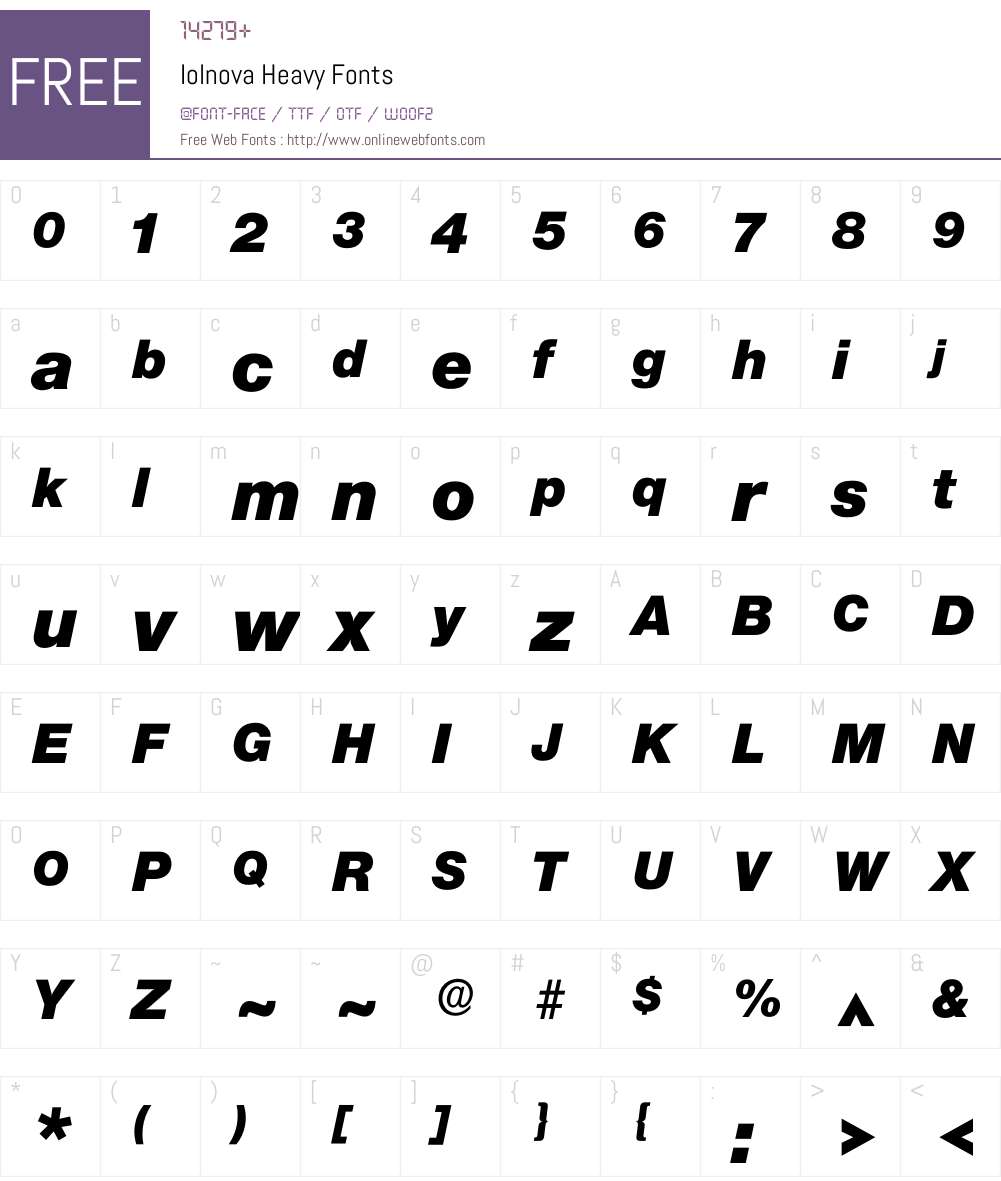 Iolnova Font Screenshots
