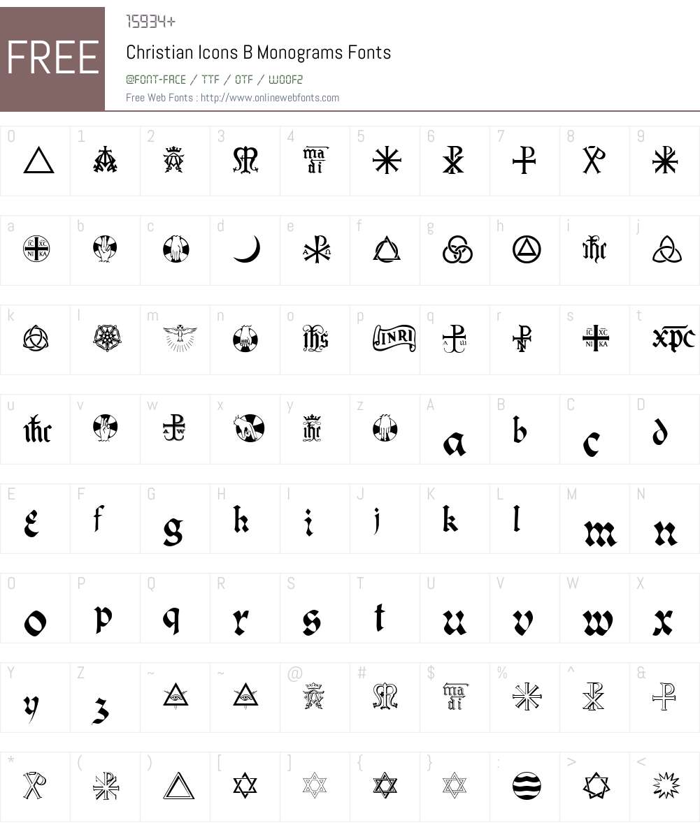 Christian Icons B Monograms 1.0 May 1998 Fonts Free Download ...