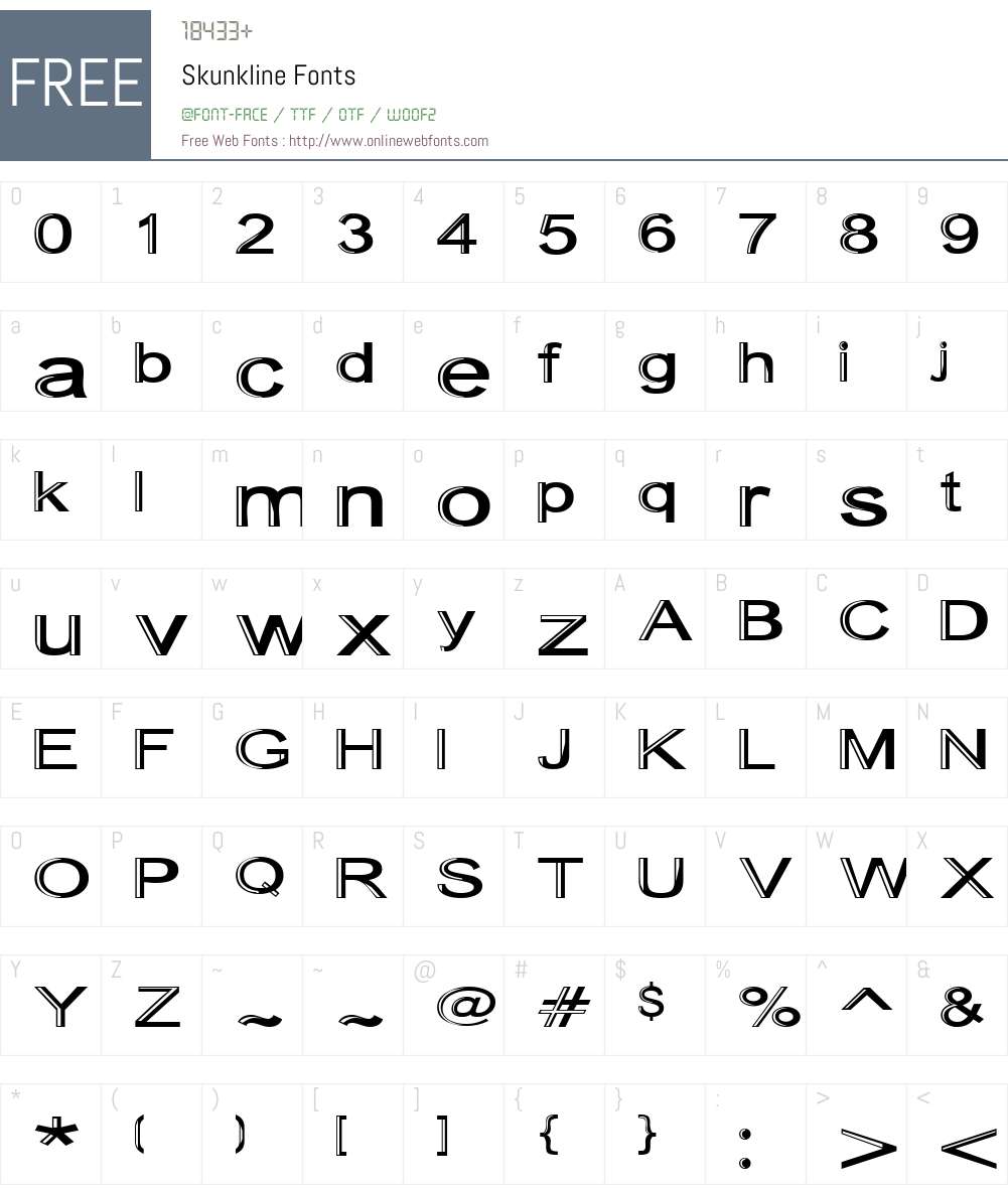 Skunkline Font Screenshots