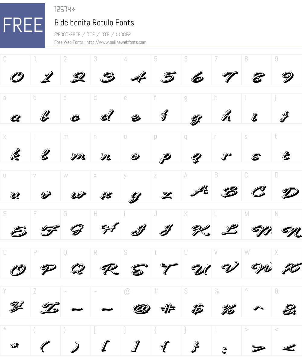 B de bonita Font Screenshots
