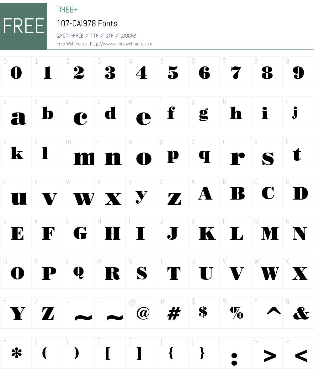 107-CAI978 Font Screenshots