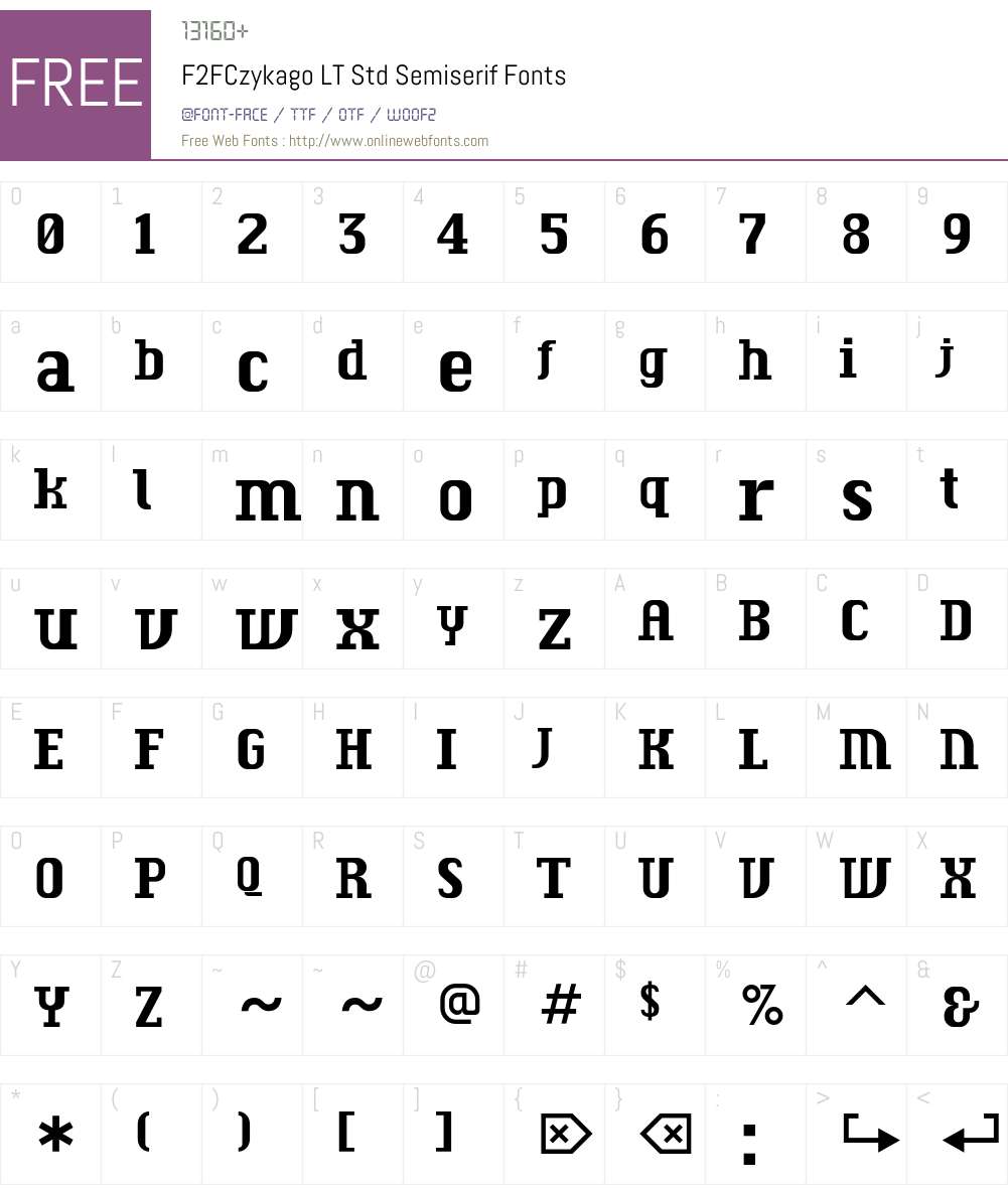 F2FCzykago LT Std Semiserif Font Screenshots