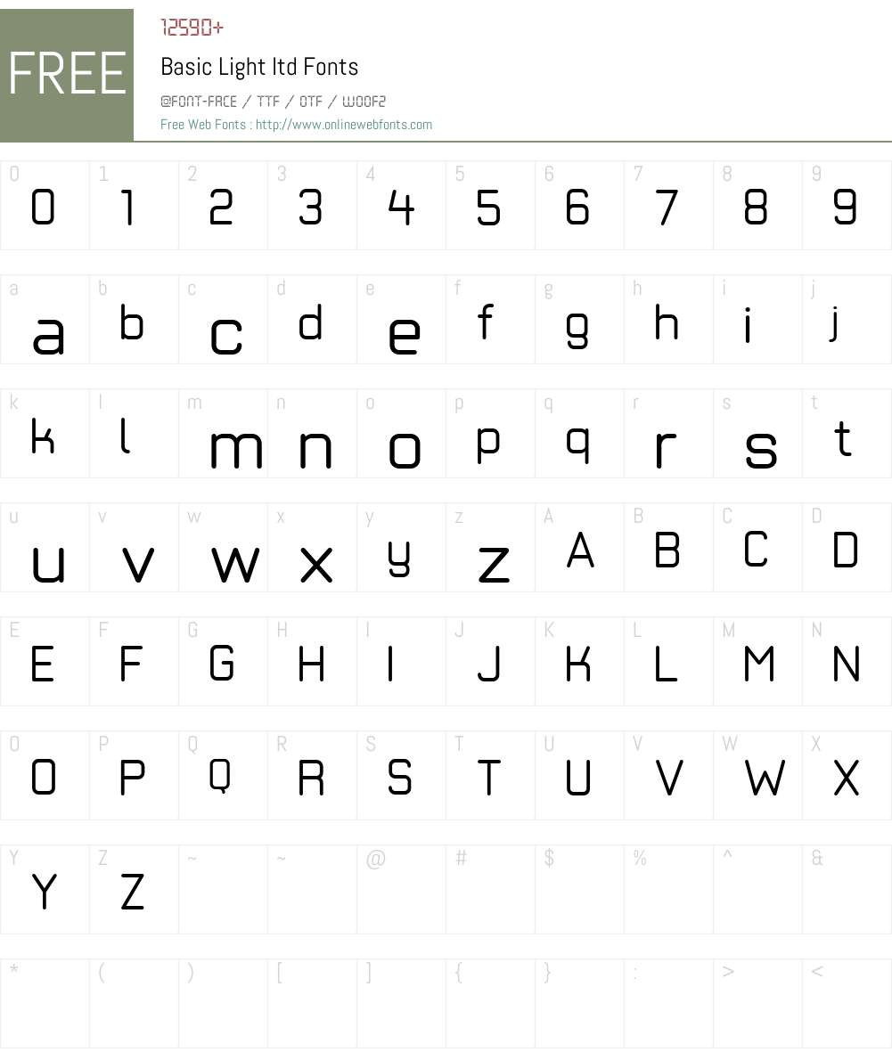 Basic ltd Font Screenshots