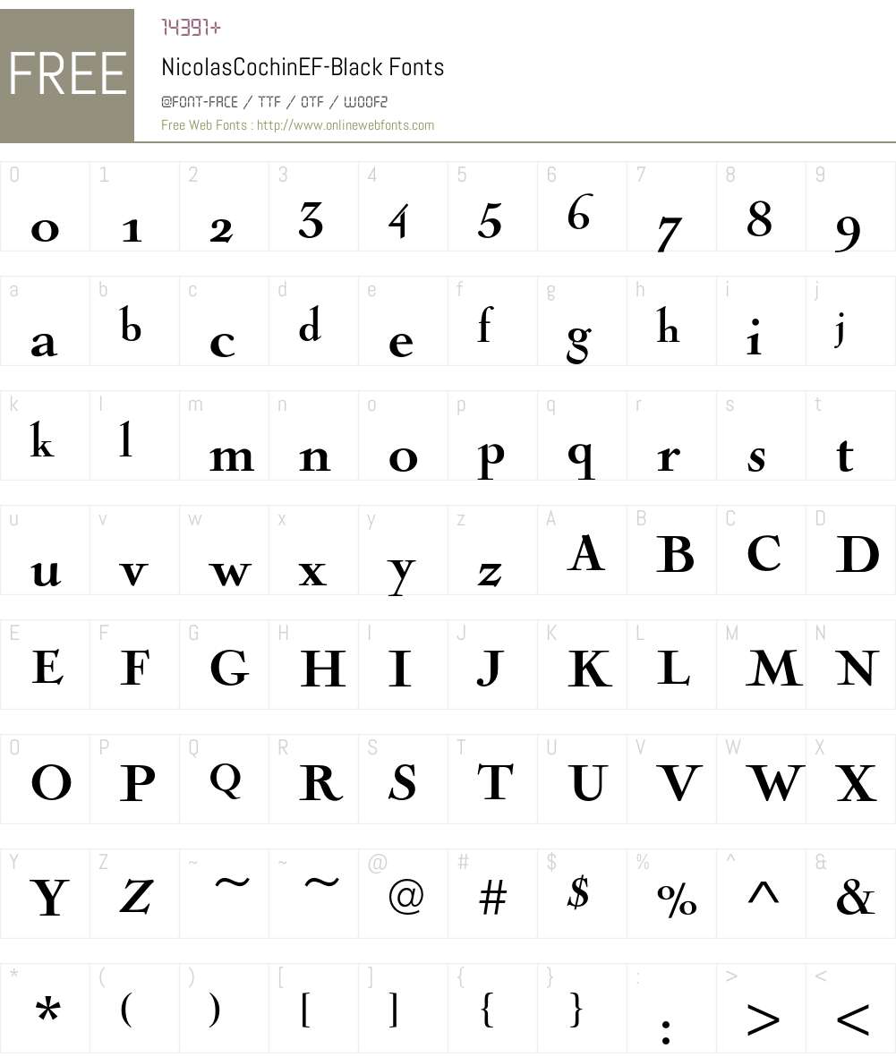 NicolasCochinEF Font Screenshots