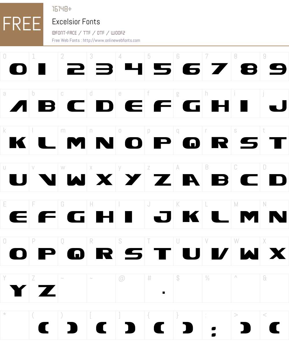 Excelsior Font Screenshots