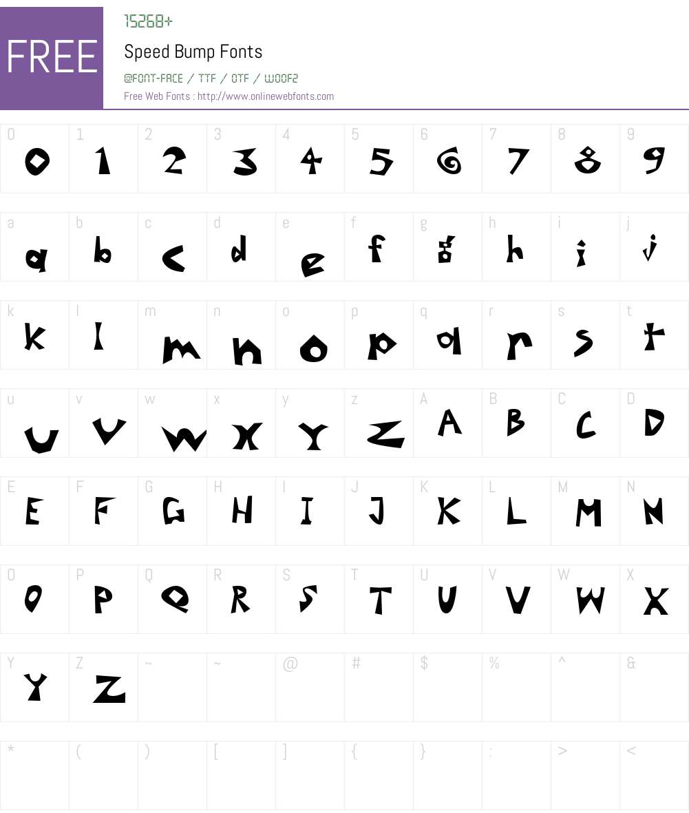 Speed Bump Font Screenshots