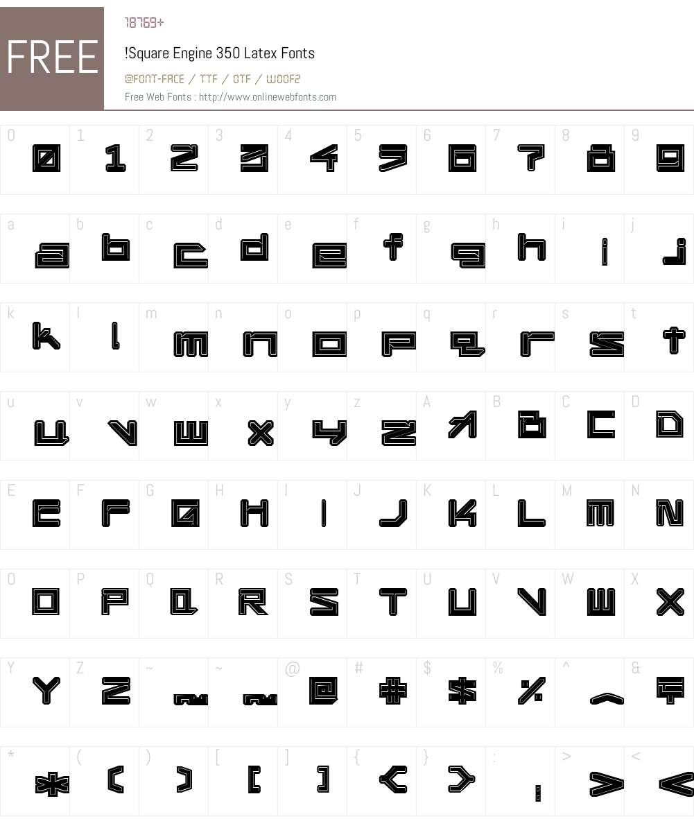 !Square Engine 350 Latex Font Screenshots