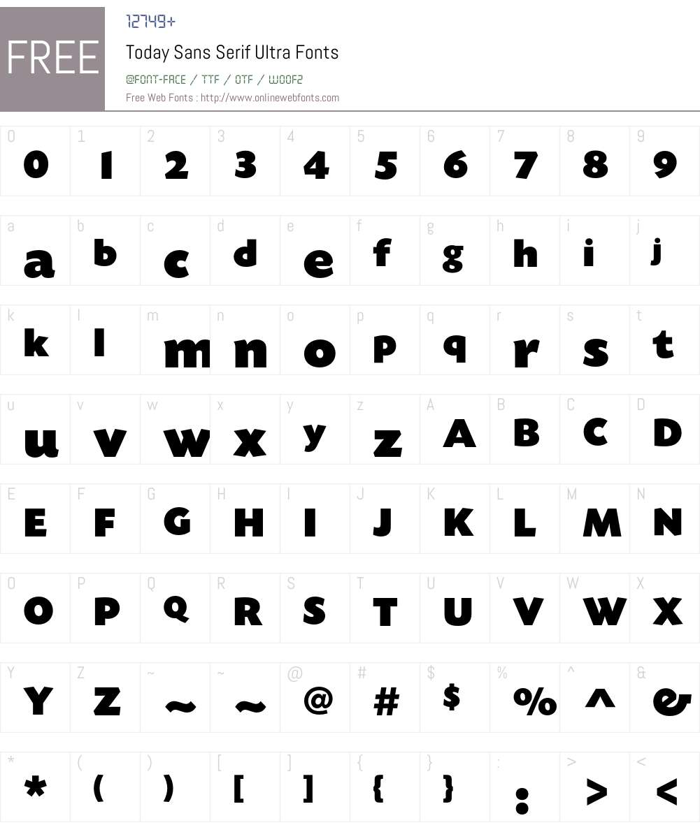 Today SB Ultra Font Screenshots