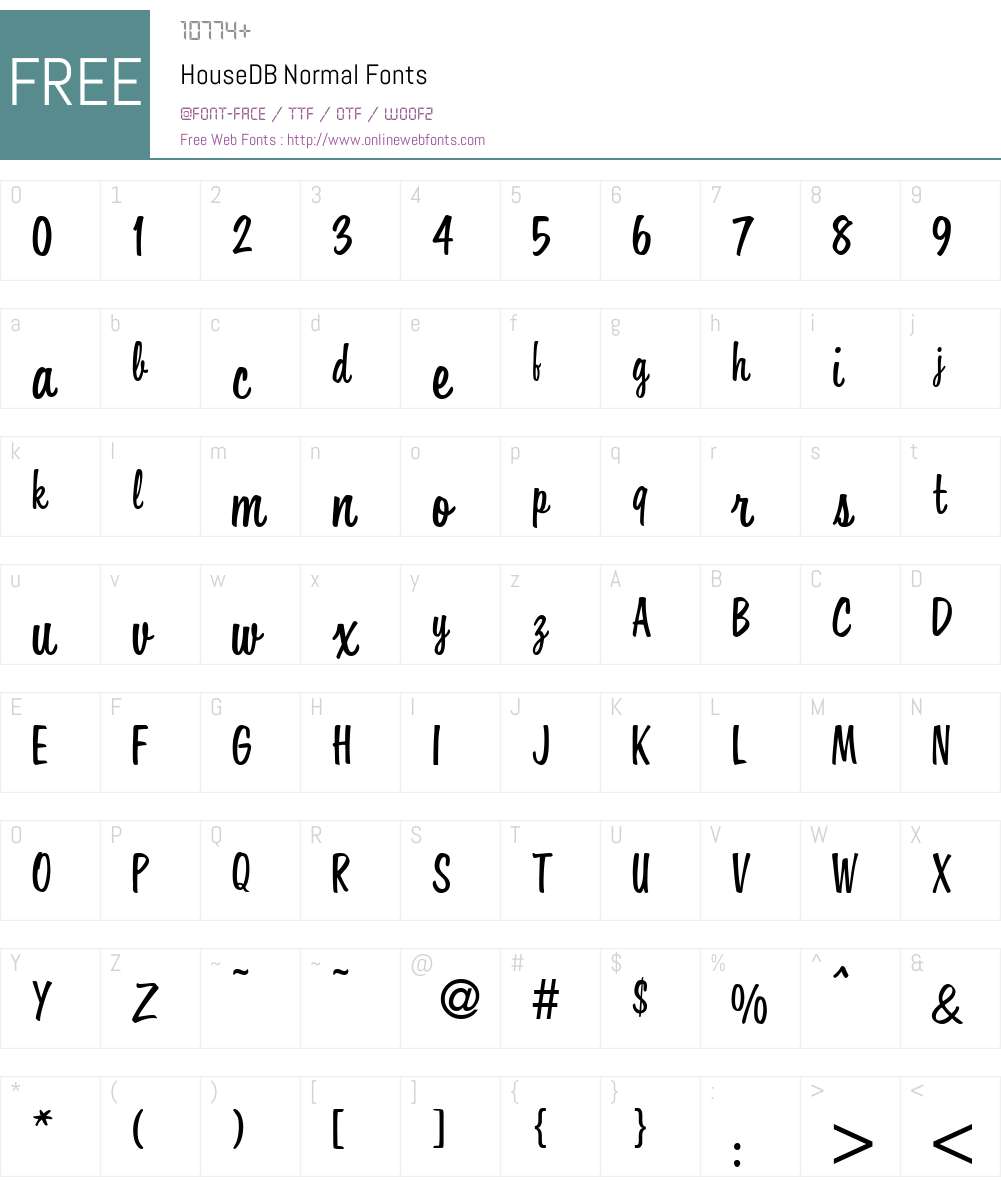 HouseDB Font Screenshots