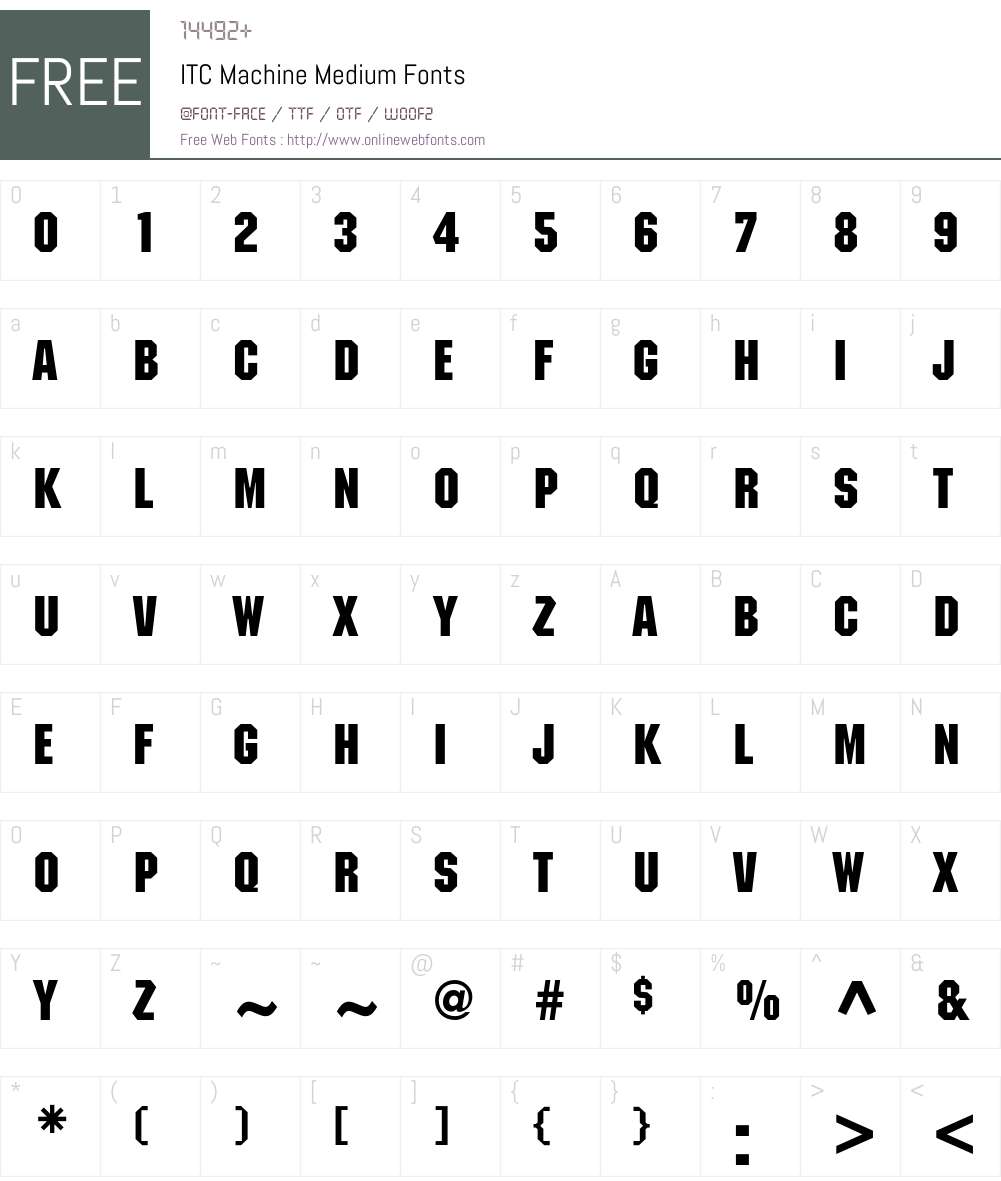 ITC Machine Font Screenshots