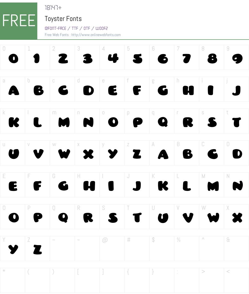 Toyster Font Screenshots