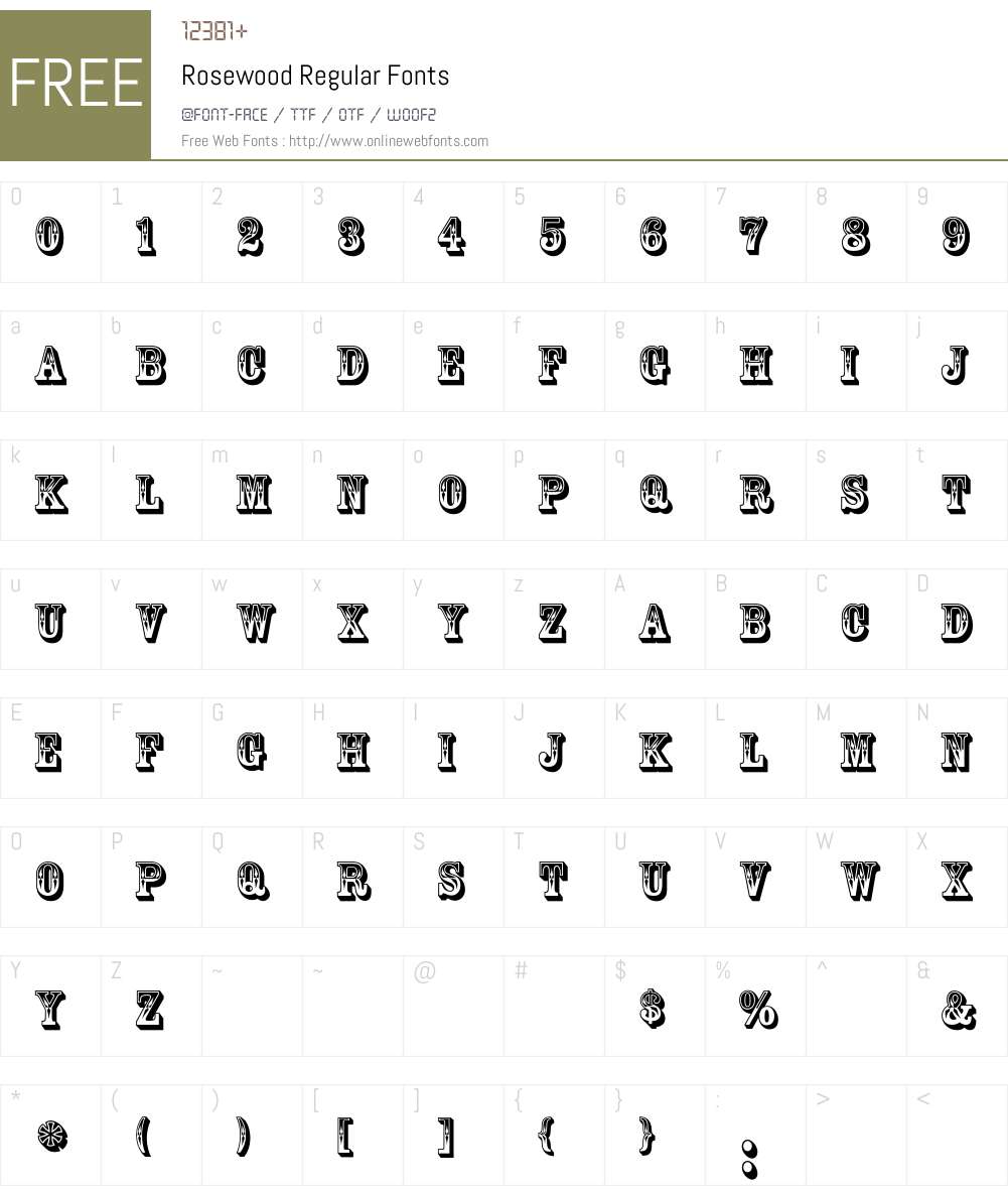 Rosewood Font Screenshots