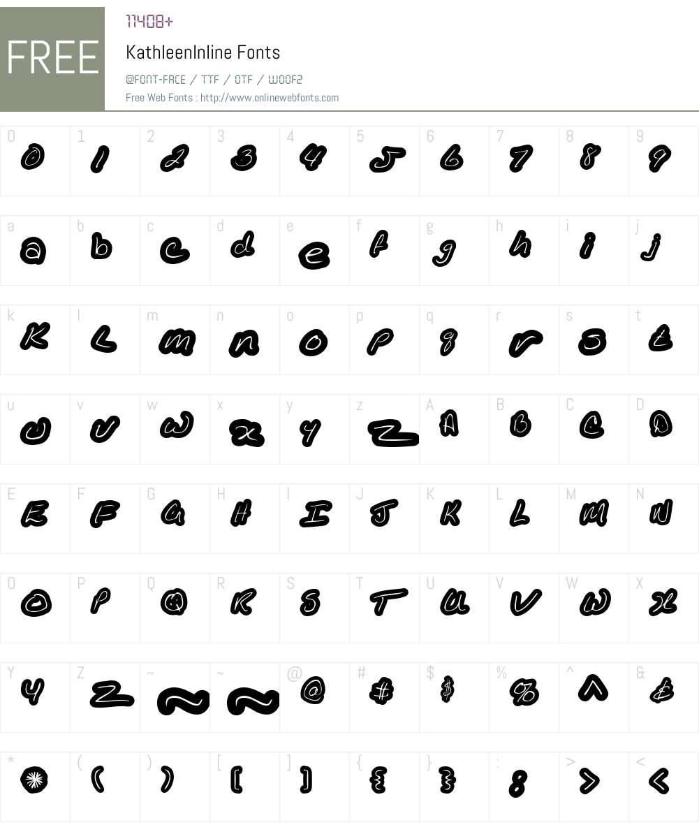KathleenInline Font Screenshots
