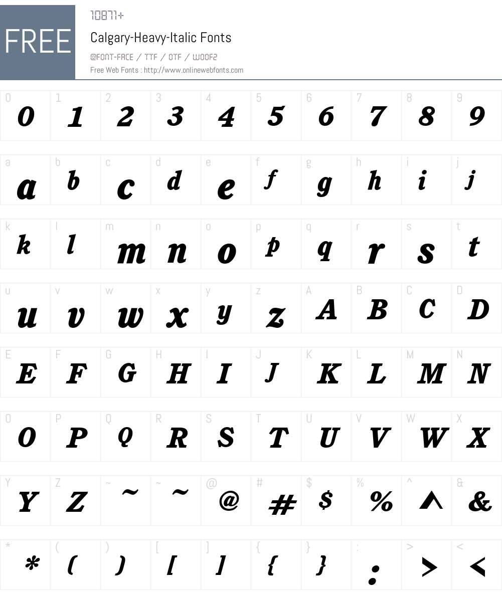 Calgary-Heavy Font Screenshots