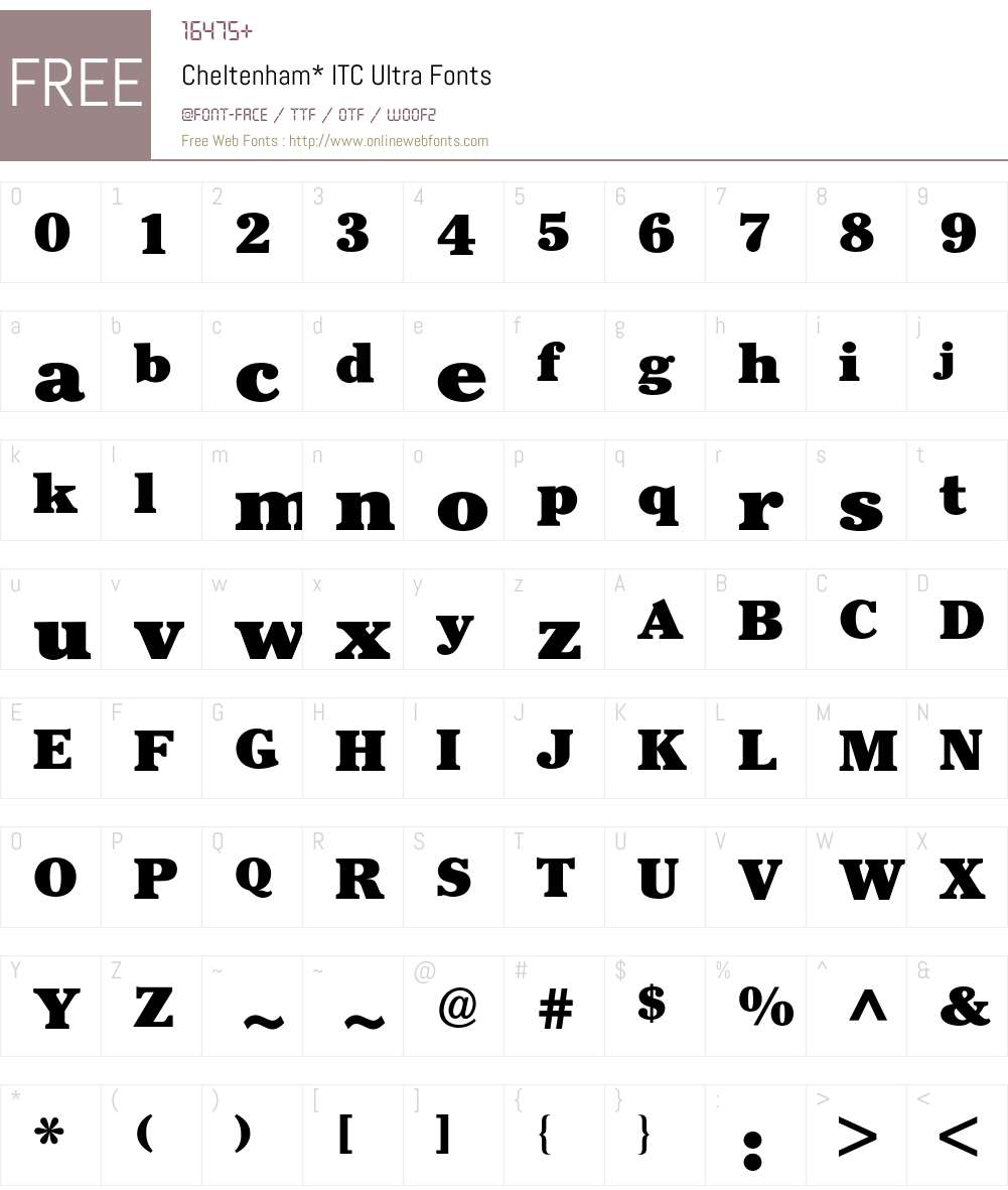 Cheltenham ITC BQ Font Screenshots