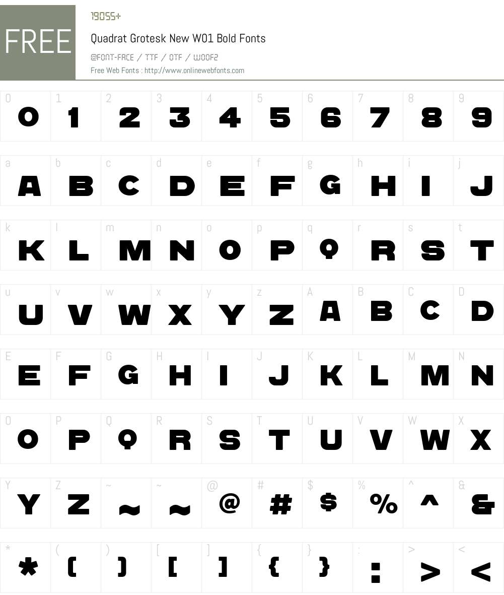 QuadratGroteskNewW01-Bold Font Screenshots