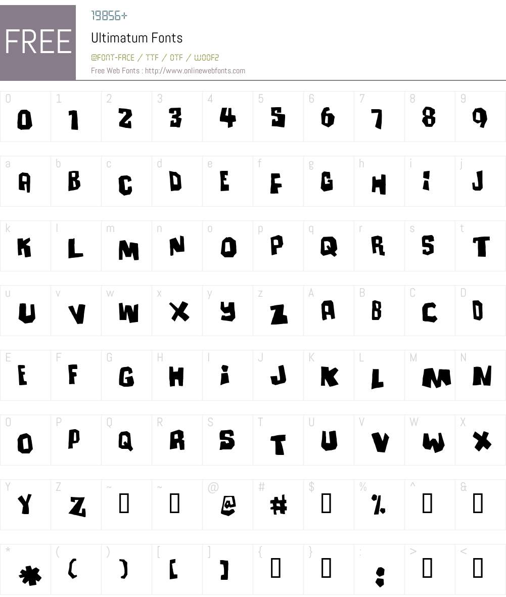 Ultimatum Font Screenshots