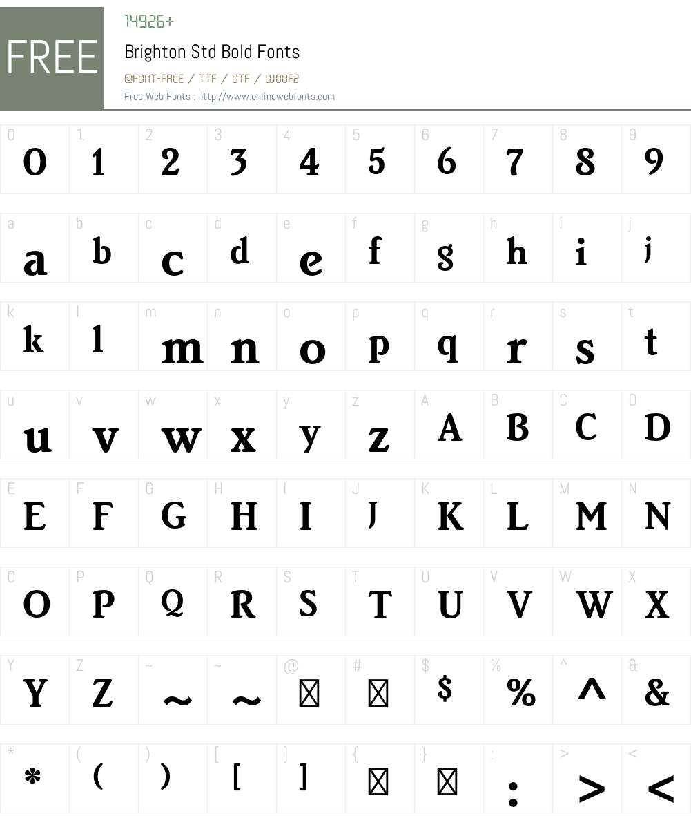 Brighton Std Font Screenshots