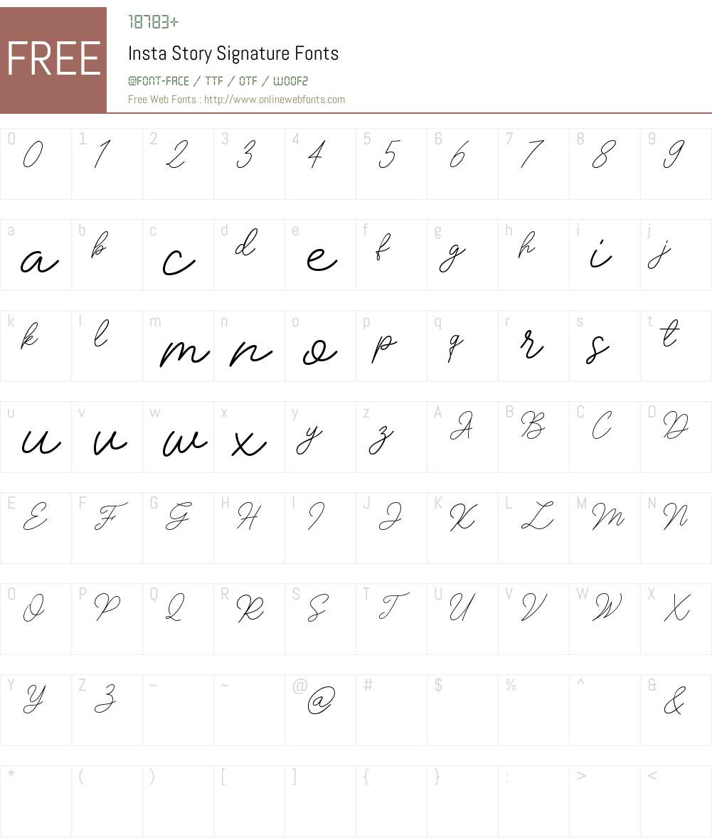 Insta Story Signature Font Screenshots