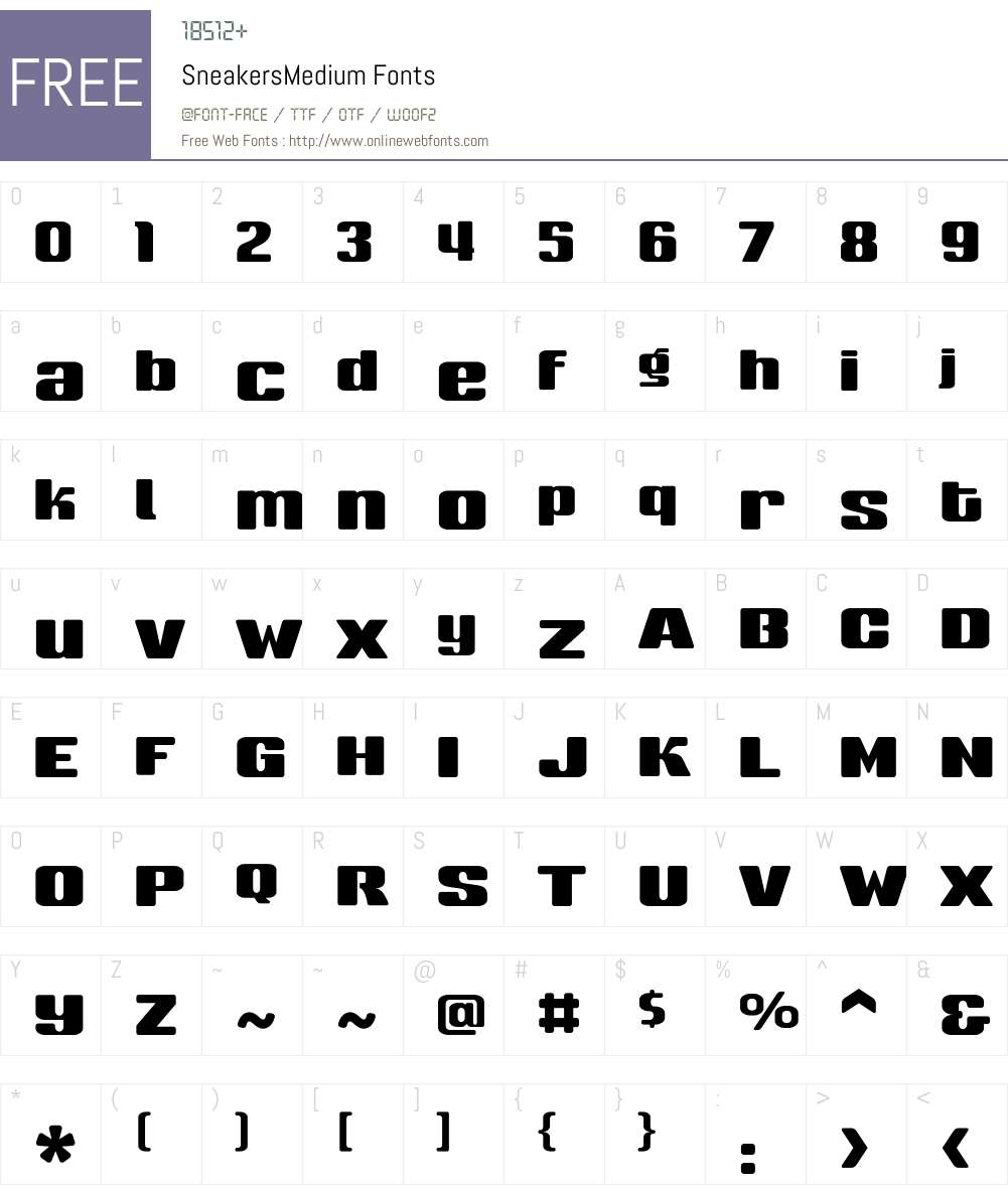 SneakersMedium Font Screenshots
