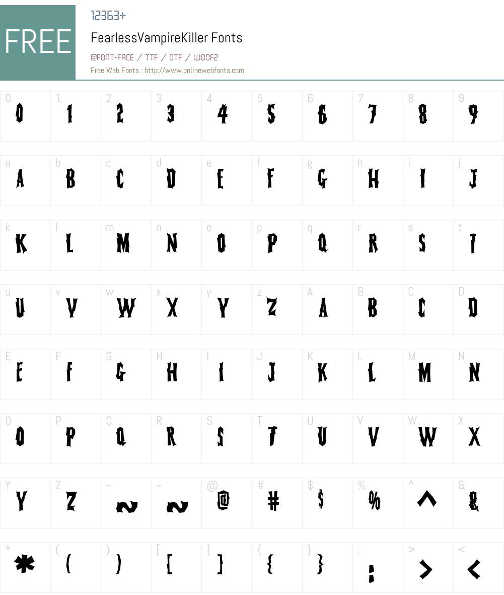 FearlessVampireKiller Font Screenshots