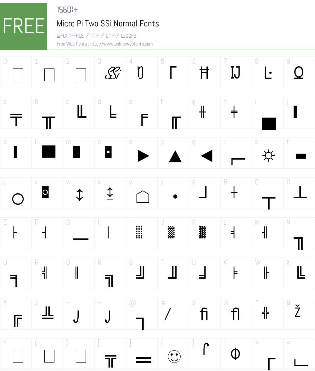 Micro Pi Two SSi Font Screenshots