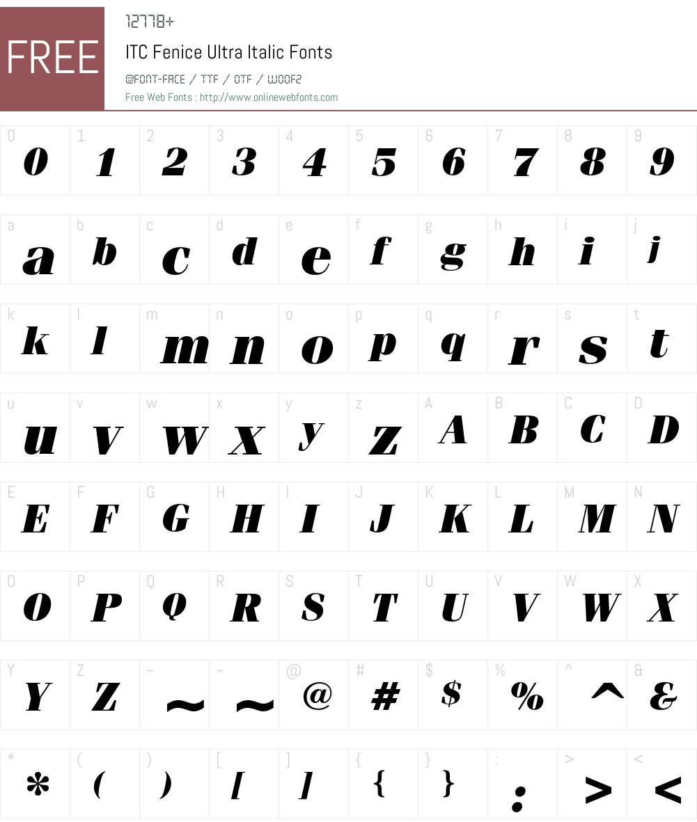 ITC Fenice Font Screenshots